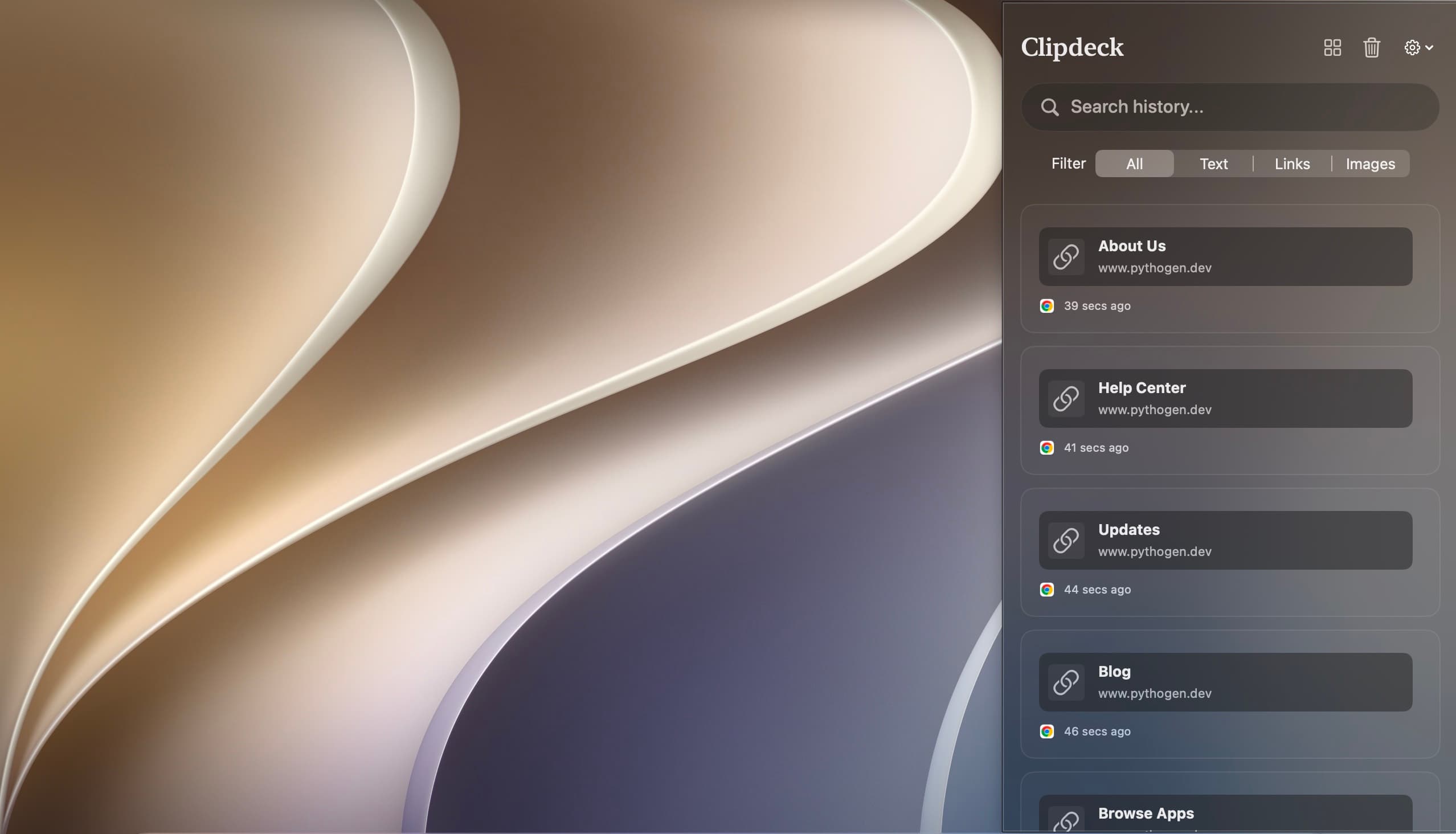 Clipdeck Menu Bar
